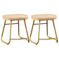 Industrial Style Bar-stool with Sled Round Saddle Seat Counter Stool for Kitchen Gold 2 Piece Set Short Stool(18"H) Clearhalo 'Bar Furniture' 'Bar Stools' 'bar_stools' 'furn' 'furn_bar_stools' 'furniture_bar_stools' 'Kitchen & Dining Furniture' 'kitchen&dining_furn' 'kitchen' 'kitchen_furn' Furniture' 4422983