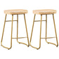 Industrial Style Bar-stool with Sled Round Saddle Seat Counter Stool for Kitchen Gold 2 Piece Set Counter Stool(26"H) Clearhalo 'Bar Furniture' 'Bar Stools' 'bar_stools' 'furn' 'furn_bar_stools' 'furniture_bar_stools' 'Kitchen & Dining Furniture' 'kitchen&dining_furn' 'kitchen' 'kitchen_furn' Furniture' 4422984