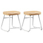 Industrial Style Bar-stool with Sled Round Saddle Seat Counter Stool for Kitchen White 2 Piece Set Short Stool(18"H) Clearhalo 'Bar Furniture' 'Bar Stools' 'bar_stools' 'furn' 'furn_bar_stools' 'furniture_bar_stools' 'Kitchen & Dining Furniture' 'kitchen&dining_furn' 'kitchen' 'kitchen_furn' Furniture' 4422986