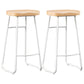 Industrial Style Bar-stool with Sled Round Saddle Seat Counter Stool for Kitchen White 2 Piece Set Bar Stool(30"H) Clearhalo 'Bar Furniture' 'Bar Stools' 'bar_stools' 'furn' 'furn_bar_stools' 'furniture_bar_stools' 'Kitchen & Dining Furniture' 'kitchen&dining_furn' 'kitchen' 'kitchen_furn' Furniture' 4422988