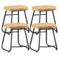Industrial Style Bar-stool with Sled Round Saddle Seat Counter Stool for Kitchen Black 4 Piece Set Short Stool(18"H) Clearhalo 'Bar Furniture' 'Bar Stools' 'bar_stools' 'furn' 'furn_bar_stools' 'furniture_bar_stools' 'Kitchen & Dining Furniture' 'kitchen&dining_furn' 'kitchen' 'kitchen_furn' Furniture' 4422989