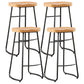 Industrial Style Bar-stool with Sled Round Saddle Seat Counter Stool for Kitchen Black 4 Piece Set Bar Stool(30"H) Clearhalo 'Bar Furniture' 'Bar Stools' 'bar_stools' 'furn' 'furn_bar_stools' 'furniture_bar_stools' 'Kitchen & Dining Furniture' 'kitchen&dining_furn' 'kitchen' 'kitchen_furn' Furniture' 4422991