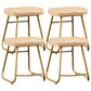Industrial Style Bar-stool with Sled Round Saddle Seat Counter Stool for Kitchen Gold 4 Piece Set Short Stool(18"H) Clearhalo 'Bar Furniture' 'Bar Stools' 'bar_stools' 'furn' 'furn_bar_stools' 'furniture_bar_stools' 'Kitchen & Dining Furniture' 'kitchen&dining_furn' 'kitchen' 'kitchen_furn' Furniture' 4422992