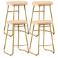 Industrial Style Bar-stool with Sled Round Saddle Seat Counter Stool for Kitchen Gold 4 Piece Set Counter Stool(26"H) Clearhalo 'Bar Furniture' 'Bar Stools' 'bar_stools' 'furn' 'furn_bar_stools' 'furniture_bar_stools' 'Kitchen & Dining Furniture' 'kitchen&dining_furn' 'kitchen' 'kitchen_furn' Furniture' 4422993
