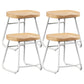 Industrial Style Bar-stool with Sled Round Saddle Seat Counter Stool for Kitchen White 4 Piece Set Short Stool(18"H) Clearhalo 'Bar Furniture' 'Bar Stools' 'bar_stools' 'furn' 'furn_bar_stools' 'furniture_bar_stools' 'Kitchen & Dining Furniture' 'kitchen&dining_furn' 'kitchen' 'kitchen_furn' Furniture' 4422995