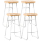 Industrial Style Bar-stool with Sled Round Saddle Seat Counter Stool for Kitchen White 4 Piece Set Bar Stool(30"H) Clearhalo 'Bar Furniture' 'Bar Stools' 'bar_stools' 'furn' 'furn_bar_stools' 'furniture_bar_stools' 'Kitchen & Dining Furniture' 'kitchen&dining_furn' 'kitchen' 'kitchen_furn' Furniture' 4422997