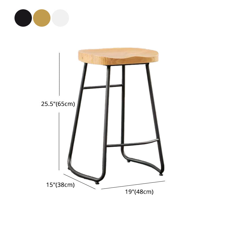 Industrial Style Bar-stool with Sled Round Saddle Seat Counter Stool for Kitchen Clearhalo 'Bar Furniture' 'Bar Stools' 'bar_stools' 'furn' 'furn_bar_stools' 'furniture_bar_stools' 'Kitchen & Dining Furniture' 'kitchen&dining_furn' 'kitchen' 'kitchen_furn' Furniture' 4422999