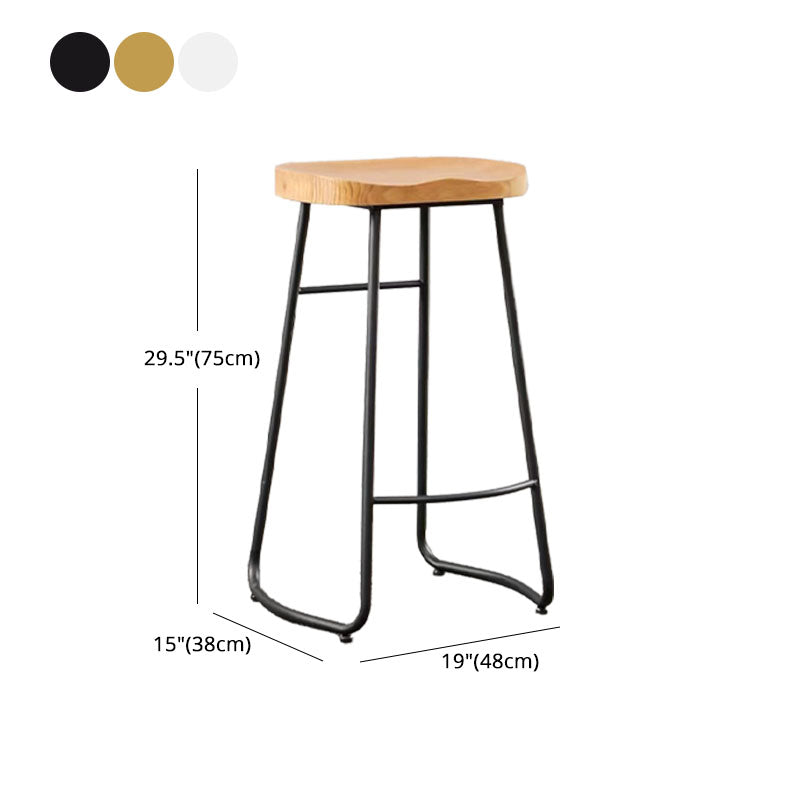 Industrial Style Bar-stool with Sled Round Saddle Seat Counter Stool for Kitchen Clearhalo 'Bar Furniture' 'Bar Stools' 'bar_stools' 'furn' 'furn_bar_stools' 'furniture_bar_stools' 'Kitchen & Dining Furniture' 'kitchen&dining_furn' 'kitchen' 'kitchen_furn' Furniture' 4423000