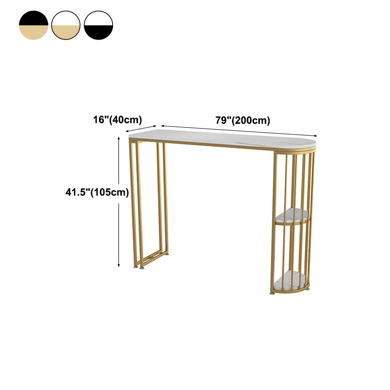 Modern Storage Stone Counter Height Table Double Pedestal Pub Height Dining Table Clearhalo 'Bar Furniture' 'Bar Tables' 'bar_tables' 'furn' 'furn_bar_tables' 'Furniture' 'furniture_bar_tables' 'Kitchen & Dining Furniture' 4423018