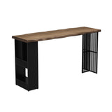 Double Pedestal Modern Hall/Pub Table Specialty Wood Indoor Bistro Bar Table Clearhalo 'Bar Furniture' 'Bar Tables' 'bar_tables' 'furn' 'furn_bar_tables' 'Furniture' 'furniture_bar_tables' 'Kitchen & Dining Furniture' 4423024