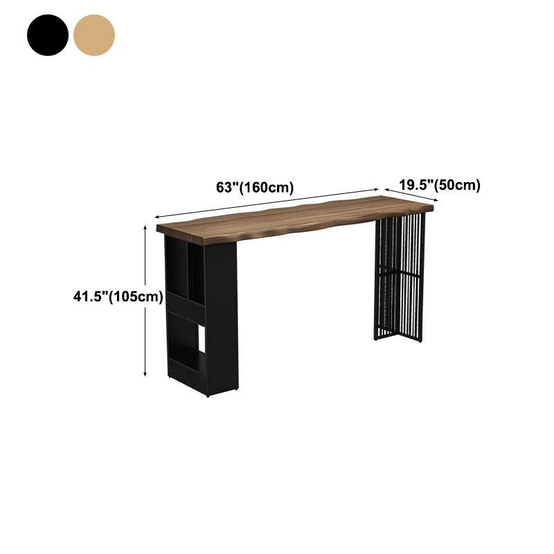 Double Pedestal Modern Hall/Pub Table Specialty Wood Indoor Bistro Bar Table Clearhalo 'Bar Furniture' 'Bar Tables' 'bar_tables' 'furn' 'furn_bar_tables' 'Furniture' 'furniture_bar_tables' 'Kitchen & Dining Furniture' 4423031
