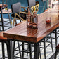 Rectangle Brown Indoor Event and Cocktail Table Trestle Wood Bar Height Pub Table Clearhalo 'Bar Furniture' 'Bar Tables' 'bar_tables' 'furn' 'furn_bar_tables' 'Furniture' 'furniture_bar_tables' 'Kitchen & Dining Furniture' 4423041