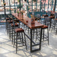 Rectangle Brown Indoor Event and Cocktail Table Trestle Wood Bar Height Pub Table Clearhalo 'Bar Furniture' 'Bar Tables' 'bar_tables' 'furn' 'furn_bar_tables' 'Furniture' 'furniture_bar_tables' 'Kitchen & Dining Furniture' 4423042