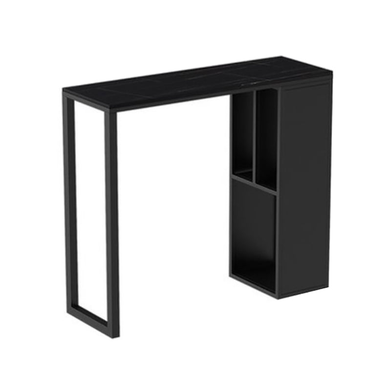 Rectangle Stone Top Counter Table Industrial 42-inch Height Table for Indoor Black Without Chairs Clearhalo 'Bar Furniture' 'Bar Tables' 'bar_tables' 'furn' 'furn_bar_tables' 'Furniture' 'furniture_bar_tables' 'Kitchen & Dining Furniture' 4423062