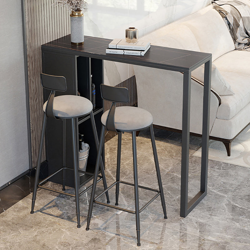 Rectangle Stone Top Counter Table Industrial 42-inch Height Table for Indoor Clearhalo 'Bar Furniture' 'Bar Tables' 'bar_tables' 'furn' 'furn_bar_tables' 'Furniture' 'furniture_bar_tables' 'Kitchen & Dining Furniture' 4423072