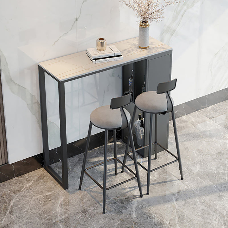 Rectangle Stone Top Counter Table Industrial 42-inch Height Table for Indoor Clearhalo 'Bar Furniture' 'Bar Tables' 'bar_tables' 'furn' 'furn_bar_tables' 'Furniture' 'furniture_bar_tables' 'Kitchen & Dining Furniture' 4423073