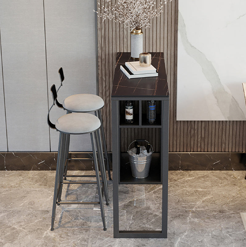 Rectangle Stone Top Counter Table Industrial 42-inch Height Table for Indoor Clearhalo 'Bar Furniture' 'Bar Tables' 'bar_tables' 'furn' 'furn_bar_tables' 'Furniture' 'furniture_bar_tables' 'Kitchen & Dining Furniture' 4423074