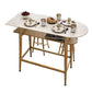 Dining Room Stone Top Counter Table Metal 4 Legs Glam Style Bar Table, Only Table Clearhalo 'Bar Furniture' 'Bar Tables' 'bar_tables' 'furn' 'furn_bar_tables' 'Furniture' 'furniture_bar_tables' 'Kitchen & Dining Furniture' 4423085