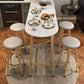 Dining Room Stone Top Counter Table Metal 4 Legs Glam Style Bar Table, Only Table Clearhalo 'Bar Furniture' 'Bar Tables' 'bar_tables' 'furn' 'furn_bar_tables' 'Furniture' 'furniture_bar_tables' 'Kitchen & Dining Furniture' 4423091