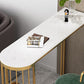 Glam Faux Marble Bistro Table Indoor Iron Double Pedestal Bar Dining Table with 2-Shelf Clearhalo 'Bar Furniture' 'Bar Tables' 'bar_tables' 'furn' 'furn_bar_tables' 'Furniture' 'furniture_bar_tables' 'Kitchen & Dining Furniture' 4423102