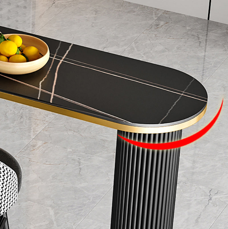 Kitchen Stone Top Counter Table Metal Base 42-inch Height Industrial Bar Table Clearhalo 'Bar Furniture' 'Bar Tables' 'bar_tables' 'furn' 'furn_bar_tables' 'Furniture' 'furniture_bar_tables' 'Kitchen & Dining Furniture' 4423126