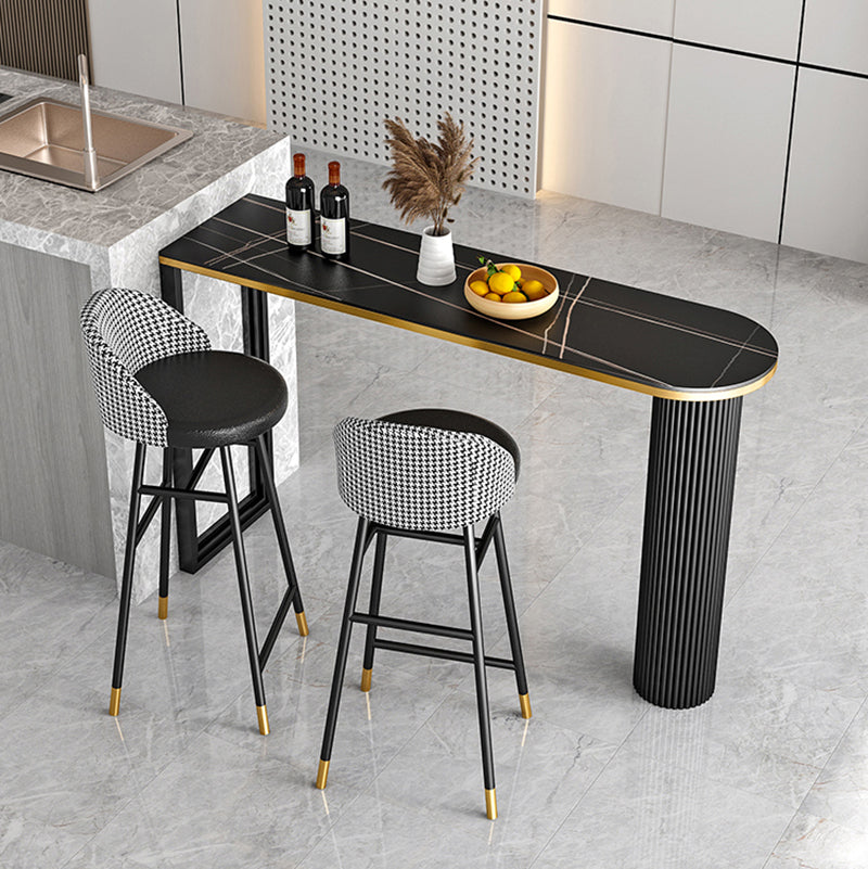 Kitchen Stone Top Counter Table Metal Base 42-inch Height Industrial Bar Table Clearhalo 'Bar Furniture' 'Bar Tables' 'bar_tables' 'furn' 'furn_bar_tables' 'Furniture' 'furniture_bar_tables' 'Kitchen & Dining Furniture' 4423128