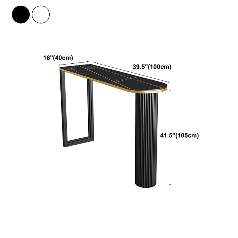 Kitchen Stone Top Counter Table Metal Base 42-inch Height Industrial Bar Table Clearhalo 'Bar Furniture' 'Bar Tables' 'bar_tables' 'furn' 'furn_bar_tables' 'Furniture' 'furniture_bar_tables' 'Kitchen & Dining Furniture' 4423130