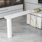 Industrial Style 42-inch Height Bar Table Stone Top Pub Table for Dining Room Kitchen 47.2"L x 15.7"W x 41.3"H Gold White Clearhalo 'Bar Furniture' 'Bar Tables' 'bar_tables' 'furn' 'furn_bar_tables' 'Furniture' 'furniture_bar_tables' 'Kitchen & Dining Furniture' 4423135