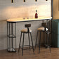 Glam Style Bar Table Stone Oval Top Pub Table with Cabinet for Dining Room 70.9"L x 15.7"W x 41.3"H Black White Clearhalo 'Bar Furniture' 'Bar Tables' 'bar_tables' 'furn' 'furn_bar_tables' 'Furniture' 'furniture_bar_tables' 'Kitchen & Dining Furniture' 4423153