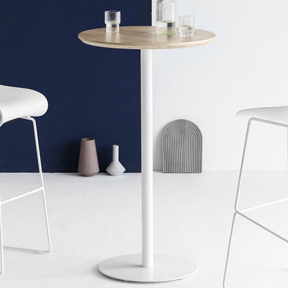 42-inch Height Bar Table Industrial Style Pub Table with Wood Top for Dining Room 19.7"L x 19.7"W x 41.3"H Natural Round Clearhalo 'Bar Furniture' 'Bar Tables' 'bar_tables' 'furn' 'furn_bar_tables' 'Furniture' 'furniture_bar_tables' 'Kitchen & Dining Furniture' 4423171