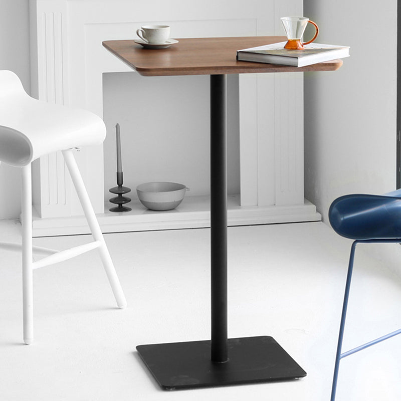 42-inch Height Bar Table Industrial Style Pub Table with Wood Top for Dining Room 19.7"L x 19.7"W x 41.3"H Walnut Square Clearhalo 'Bar Furniture' 'Bar Tables' 'bar_tables' 'furn' 'furn_bar_tables' 'Furniture' 'furniture_bar_tables' 'Kitchen & Dining Furniture' 4423176