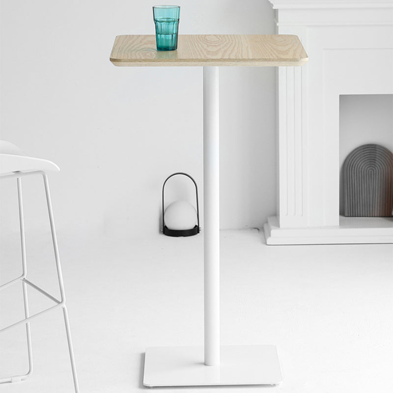 42-inch Height Bar Table Industrial Style Pub Table with Wood Top for Dining Room 19.7"L x 19.7"W x 41.3"H Natural Square Clearhalo 'Bar Furniture' 'Bar Tables' 'bar_tables' 'furn' 'furn_bar_tables' 'Furniture' 'furniture_bar_tables' 'Kitchen & Dining Furniture' 4423177