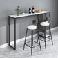 Artificial Marble Top Bar Table 42-inch Height Industrial Bistro Table for Restaurant 70.9"L x 15.7"W x 41.3"H Black Without Chairs Clearhalo 'Bar Furniture' 'Bar Tables' 'bar_tables' 'furn' 'furn_bar_tables' 'Furniture' 'furniture_bar_tables' 'Kitchen & Dining Furniture' 4423193