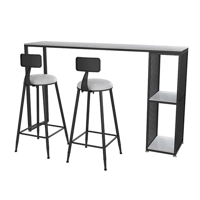 Artificial Marble Top Bar Table 42-inch Height Industrial Bistro Table for Restaurant Clearhalo 'Bar Furniture' 'Bar Tables' 'bar_tables' 'furn' 'furn_bar_tables' 'Furniture' 'furniture_bar_tables' 'Kitchen & Dining Furniture' 4423199