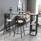Artificial Marble Top Bar Table 42-inch Height Industrial Bistro Table for Restaurant Clearhalo 'Bar Furniture' 'Bar Tables' 'bar_tables' 'furn' 'furn_bar_tables' 'Furniture' 'furniture_bar_tables' 'Kitchen & Dining Furniture' 4423205