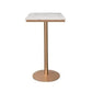 Glam White Faux Marble Pub Bar Table Indoor Iron Bar Dining Table with Single Pedestal Square Without Chairs Clearhalo 'Bar Furniture' 'Bar Tables' 'bar_tables' 'furn' 'furn_bar_tables' 'Furniture' 'furniture_bar_tables' 'Kitchen & Dining Furniture' 4423216