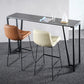 Industrial Grey Stone Pub Bar Table Indoor Iron Bar Dining Table with Double Pedestal Clearhalo 'Bar Furniture' 'Bar Tables' 'bar_tables' 'furn' 'furn_bar_tables' 'Furniture' 'furniture_bar_tables' 'Kitchen & Dining Furniture' 4423256