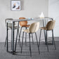 Industrial Grey Stone Pub Bar Table Indoor Iron Bar Dining Table with Double Pedestal Clearhalo 'Bar Furniture' 'Bar Tables' 'bar_tables' 'furn' 'furn_bar_tables' 'Furniture' 'furniture_bar_tables' 'Kitchen & Dining Furniture' 4423258