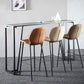 Industrial Grey Stone Pub Bar Table Indoor Iron Bar Dining Table with Double Pedestal Clearhalo 'Bar Furniture' 'Bar Tables' 'bar_tables' 'furn' 'furn_bar_tables' 'Furniture' 'furniture_bar_tables' 'Kitchen & Dining Furniture' 4423259