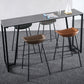 Industrial Grey Stone Pub Bar Table Indoor Iron Bar Dining Table with Double Pedestal Clearhalo 'Bar Furniture' 'Bar Tables' 'bar_tables' 'furn' 'furn_bar_tables' 'Furniture' 'furniture_bar_tables' 'Kitchen & Dining Furniture' 4423265