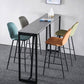 Industrial Grey Stone Pub Bar Table Indoor Iron Bar Dining Table with Double Pedestal Clearhalo 'Bar Furniture' 'Bar Tables' 'bar_tables' 'furn' 'furn_bar_tables' 'Furniture' 'furniture_bar_tables' 'Kitchen & Dining Furniture' 4423266