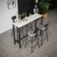 Industrial Stone Indoor Pub Bar Table Iron Trestle Pedestal Bar Dining Table White Without Chairs Clearhalo 'Bar Furniture' 'Bar Tables' 'bar_tables' 'furn' 'furn_bar_tables' 'Furniture' 'furniture_bar_tables' 'Kitchen & Dining Furniture' 4423323
