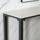 Industrial Stone Indoor Pub Bar Table Iron Trestle Pedestal Bar Dining Table Clearhalo 'Bar Furniture' 'Bar Tables' 'bar_tables' 'furn' 'furn_bar_tables' 'Furniture' 'furniture_bar_tables' 'Kitchen & Dining Furniture' 4423327