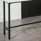 Industrial Stone Indoor Pub Bar Table Iron Trestle Pedestal Bar Dining Table Clearhalo 'Bar Furniture' 'Bar Tables' 'bar_tables' 'furn' 'furn_bar_tables' 'Furniture' 'furniture_bar_tables' 'Kitchen & Dining Furniture' 4423328