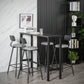 Industrial Stone Indoor Pub Bar Table Iron Trestle Pedestal Bar Dining Table Clearhalo 'Bar Furniture' 'Bar Tables' 'bar_tables' 'furn' 'furn_bar_tables' 'Furniture' 'furniture_bar_tables' 'Kitchen & Dining Furniture' 4423331