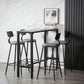 Industrial Stone Indoor Pub Bar Table Iron Trestle Pedestal Bar Dining Table Clearhalo 'Bar Furniture' 'Bar Tables' 'bar_tables' 'furn' 'furn_bar_tables' 'Furniture' 'furniture_bar_tables' 'Kitchen & Dining Furniture' 4423336