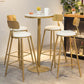 Glam Faux Marble Bistro Table Indoor Gold Steel Bar Dining Table with Single Pedestal 21.7"L x 21.7"W x 37.4"H Round Without Chairs Clearhalo 'Bar Furniture' 'Bar Tables' 'bar_tables' 'furn' 'furn_bar_tables' 'Furniture' 'furniture_bar_tables' 'Kitchen & Dining Furniture' 4423344
