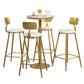 Glam Faux Marble Bistro Table Indoor Gold Steel Bar Dining Table with Single Pedestal Clearhalo 'Bar Furniture' 'Bar Tables' 'bar_tables' 'furn' 'furn_bar_tables' 'Furniture' 'furniture_bar_tables' 'Kitchen & Dining Furniture' 4423350