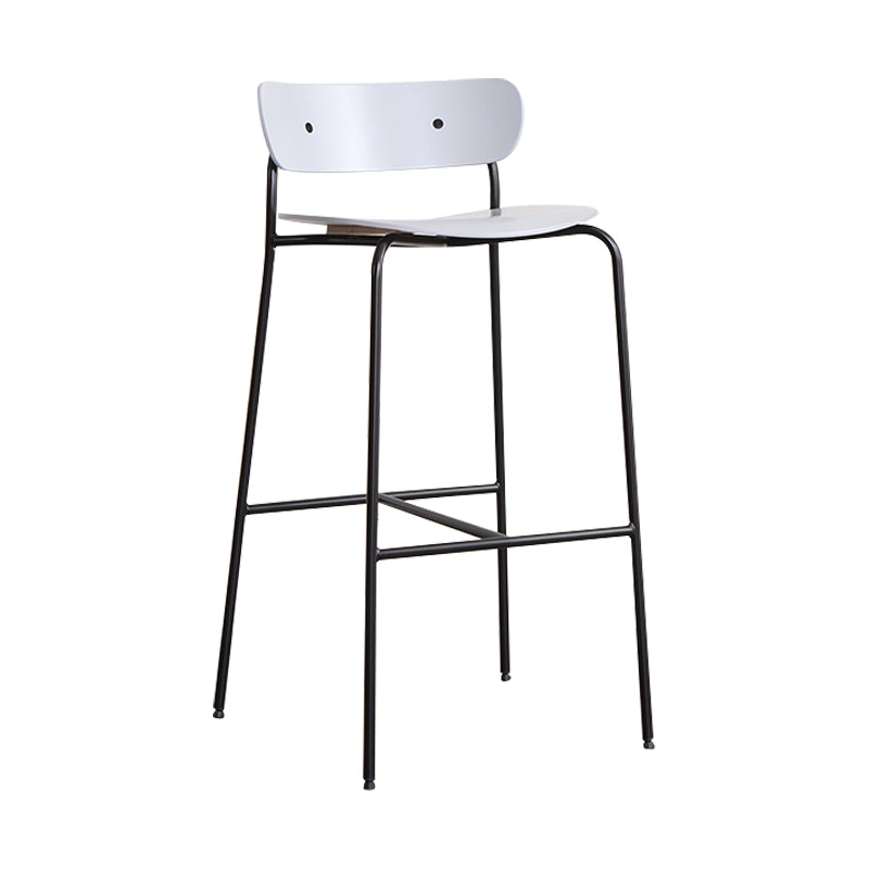 Industrial Iron Simple Barstool Restaurant Tall Stool with Wood Seat, 1 Piece Light Gray Clearhalo 'Bar Furniture' 'Bar Stools' 'bar_stools' 'furn' 'furn_bar_stools' 'furniture_bar_stools' 'Kitchen & Dining Furniture' 'kitchen&dining_furn' 'kitchen' 'kitchen_furn' Furniture' 4423381