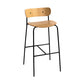 Industrial Iron Simple Barstool Restaurant Tall Stool with Wood Seat, 1 Piece Wood Clearhalo 'Bar Furniture' 'Bar Stools' 'bar_stools' 'furn' 'furn_bar_stools' 'furniture_bar_stools' 'Kitchen & Dining Furniture' 'kitchen&dining_furn' 'kitchen' 'kitchen_furn' Furniture' 4423387